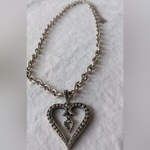 Sterling Silver Heart Pendant Necklace - Silver